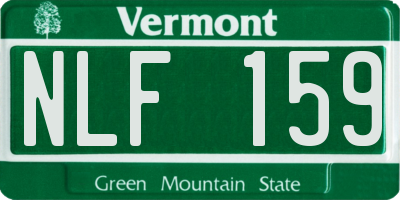 VT license plate NLF159