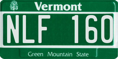 VT license plate NLF160