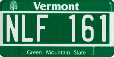 VT license plate NLF161