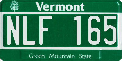 VT license plate NLF165