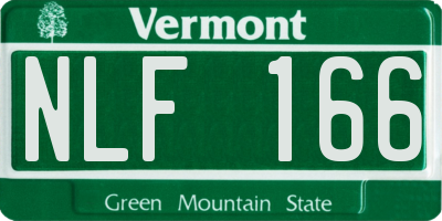 VT license plate NLF166
