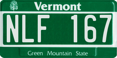 VT license plate NLF167