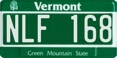 VT license plate NLF168