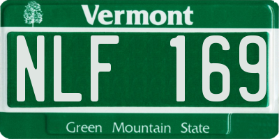VT license plate NLF169