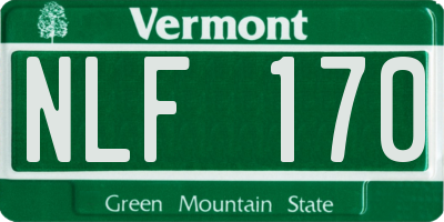 VT license plate NLF170