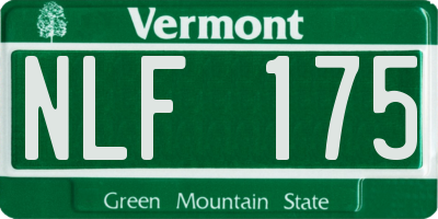 VT license plate NLF175