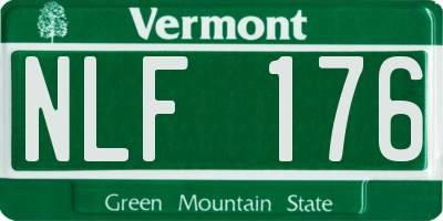 VT license plate NLF176