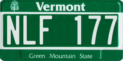 VT license plate NLF177