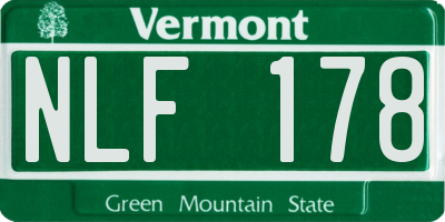 VT license plate NLF178