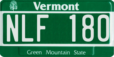 VT license plate NLF180