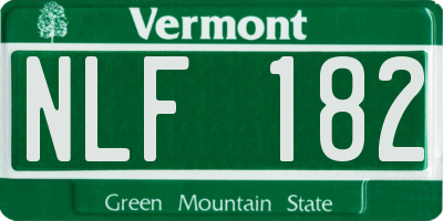 VT license plate NLF182