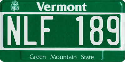 VT license plate NLF189