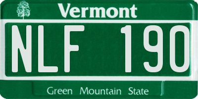 VT license plate NLF190