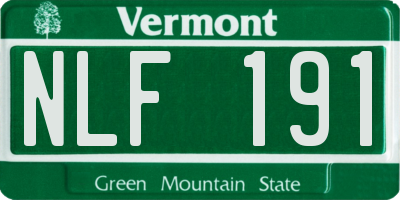 VT license plate NLF191