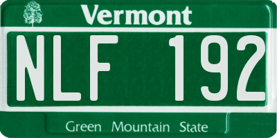 VT license plate NLF192