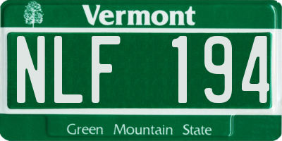 VT license plate NLF194