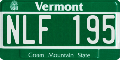 VT license plate NLF195