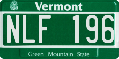 VT license plate NLF196