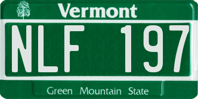 VT license plate NLF197