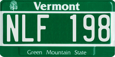 VT license plate NLF198