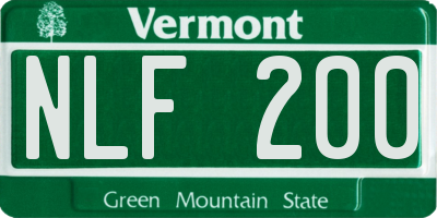 VT license plate NLF200