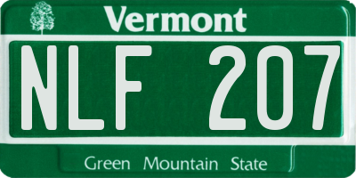 VT license plate NLF207