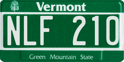 VT license plate NLF210