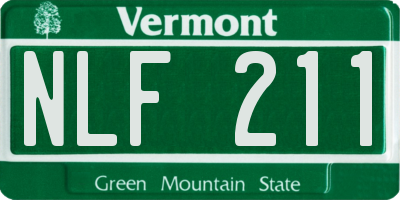 VT license plate NLF211