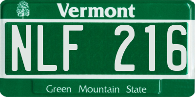 VT license plate NLF216