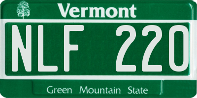 VT license plate NLF220