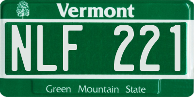 VT license plate NLF221
