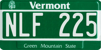 VT license plate NLF225
