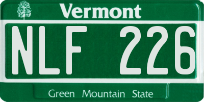 VT license plate NLF226