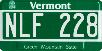 VT license plate NLF228