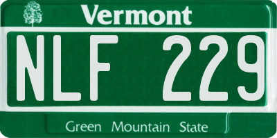 VT license plate NLF229