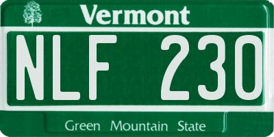 VT license plate NLF230