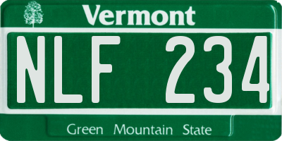VT license plate NLF234