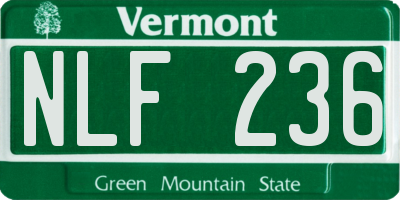 VT license plate NLF236