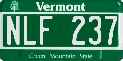 VT license plate NLF237