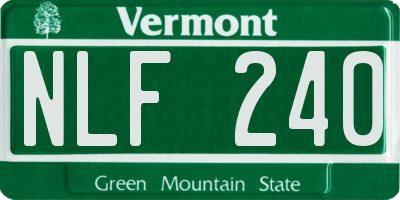 VT license plate NLF240