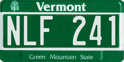 VT license plate NLF241