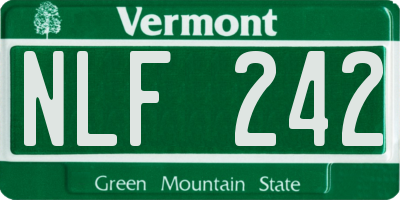 VT license plate NLF242