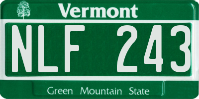 VT license plate NLF243