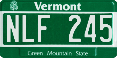 VT license plate NLF245