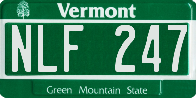 VT license plate NLF247