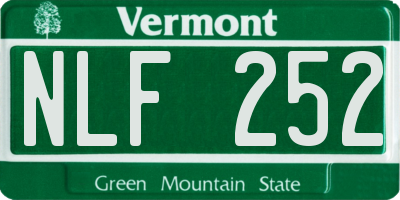 VT license plate NLF252