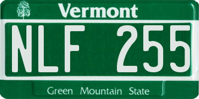VT license plate NLF255