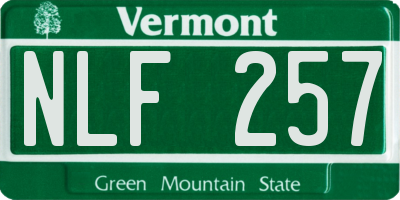 VT license plate NLF257