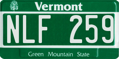 VT license plate NLF259
