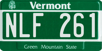 VT license plate NLF261